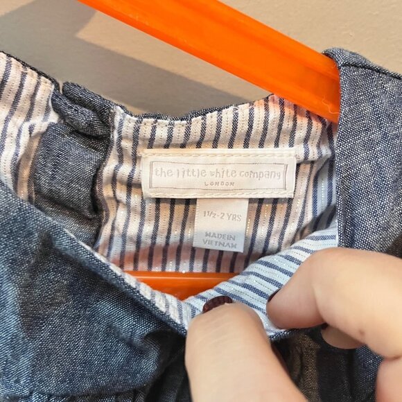 The Little White Company Chambray Denim Dress- Size 18-24m - Picture 2 of 5